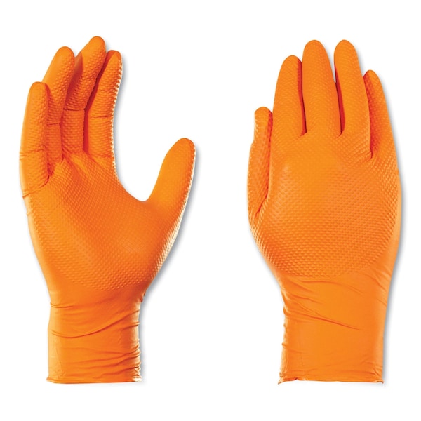 Heavy-Duty Industrial Nitrile Gloves, Powder-Free, 8 Mil, X-Large, Orange, 1000PK